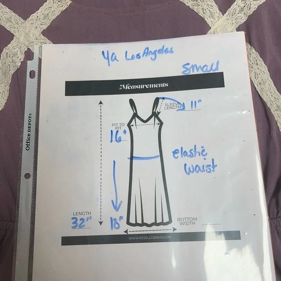 Ya Los Angeles Purple with Off White Lace design pullover dress.  Size small - Picture 5 of 5